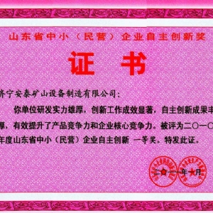中小企業(yè)自主創(chuàng  )新一等獎